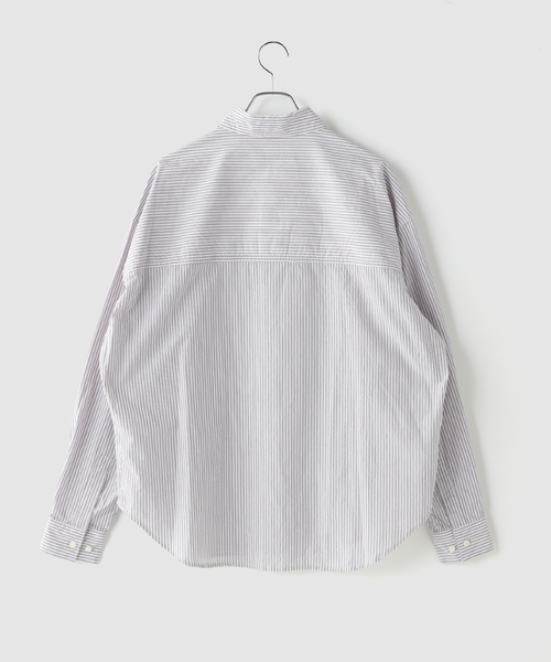 Name.（ネーム）の「Name. / ネーム STRIPE WIDE SHIRT（シャツ/ブラウス・メンズ・ラベンダー・1）」の2枚目の写真