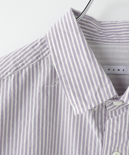 Name.（ネーム）の「Name. / ネーム STRIPE WIDE SHIRT（シャツ/ブラウス・メンズ・ラベンダー・1）」の3枚目の写真