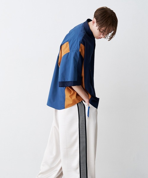 SeeSew（シーソー）の「【UNISEX】FAKE BLOCKING H/S SHIRTS/フェイクブロッキングショートスリーブシャツ（シャツ/ブラウス・メンズ・ブルー/サックスブルー/ネイビー・M/L）」の7枚目の写真