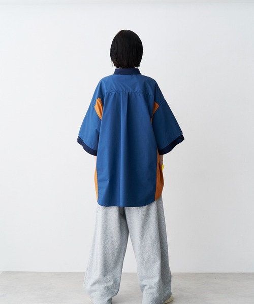 SeeSew（シーソー）の「【UNISEX】FAKE BLOCKING H/S SHIRTS/フェイクブロッキングショートスリーブシャツ（シャツ/ブラウス・メンズ・ブルー/サックスブルー/ネイビー・M/L）」の11枚目の写真