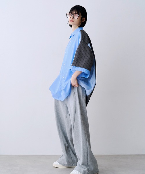 SeeSew（シーソー）の「【UNISEX】FAKE BLOCKING H/S SHIRTS/フェイクブロッキングショートスリーブシャツ（シャツ/ブラウス・メンズ・ブルー/サックスブルー/ネイビー・M/L）」の15枚目の写真