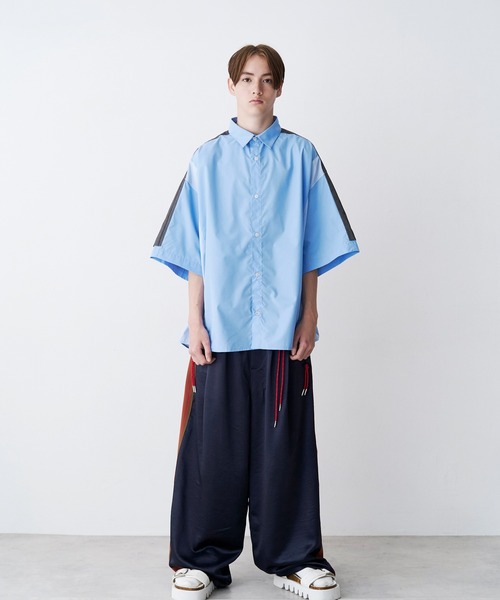 SeeSew（シーソー）の「【UNISEX】FAKE BLOCKING H/S SHIRTS/フェイクブロッキングショートスリーブシャツ（シャツ/ブラウス・メンズ・ブルー/サックスブルー/ネイビー・M/L）」の19枚目の写真