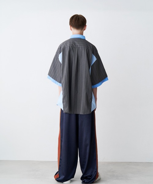 SeeSew（シーソー）の「【UNISEX】FAKE BLOCKING H/S SHIRTS/フェイクブロッキングショートスリーブシャツ（シャツ/ブラウス・メンズ・ブルー/サックスブルー/ネイビー・M/L）」の20枚目の写真
