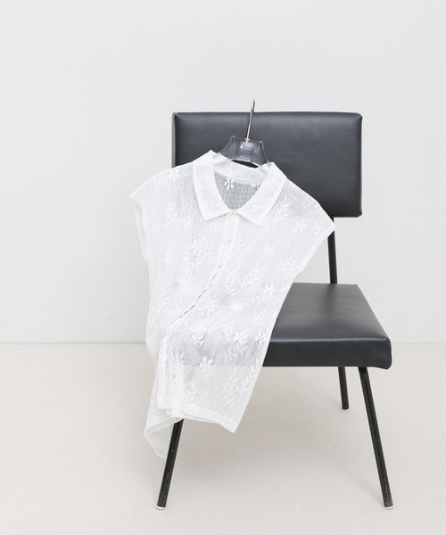 select MOCA(セレクトモカ)の「フロントボタンシアー刺繍ブラウス【セットアップ対応】(シャツ/ブラウス・レディース・ホワイト/ブラック/ブラウン・FREE)」の15枚目の写真