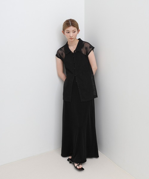 select MOCA(セレクトモカ)の「フロントボタンシアー刺繍ブラウス【セットアップ対応】(シャツ/ブラウス・レディース・ホワイト/ブラック/ブラウン・FREE)」の8枚目の写真