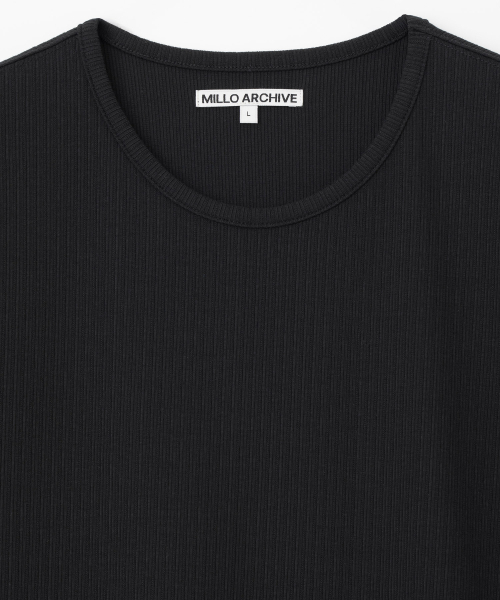 Millo Archive（ミロ アーカイブ）の「テクスチャークロップUネックTシャツ[ブラック]（Tシャツ/カットソー・メンズ・その他・MEDIUM/LARGE/X-LARGE）」の2枚目の写真