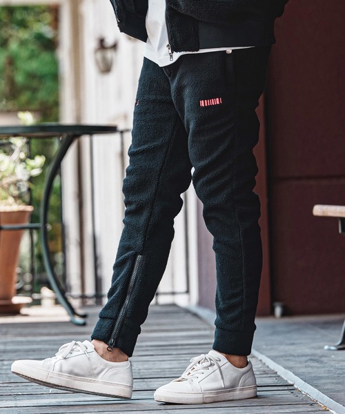 felkod(フィルコッド)の「mp15143- Barcode Embroidery Solid Boa Puckering Easy Pants ボアイージースピンドルパンツ(F26A160)(その他パンツ・メンズ・ブラック/ネイビー・S/M/L)」の2枚目の写真