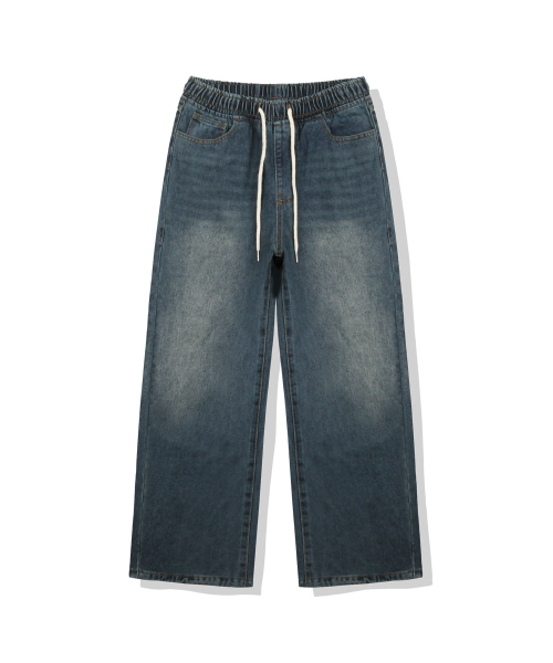 BASIC LABEL（ベーシックラベル）の「Flat banding wide washed denim pants 3 Color [BLBD_4024]（デニムパンツ・レディース・ライトブルー/チャコール/ブルー・SMALL/MEDIUM/LARGE/X-LARGE/2XL/3XL）」の5枚目の写真