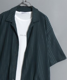 Open-Collar Crinkled Shirt & Tank Top Set / 〈セットアイテム〉オープンカラー 楊柳シャツ×タンクトップのアンサンブル 開襟シャツ メンズ 半袖 トップス ノースリーブ