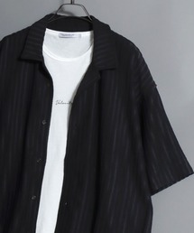 Open-Collar Crinkled Shirt & Tank Top Set / 〈セットアイテム〉オープンカラー 楊柳シャツ×タンクトップのアンサンブル 開襟シャツ メンズ 半袖 トップス ノースリーブ