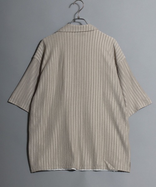 ANPAS(アンパス)の「Open-Collar Crinkled Shirt & Tank Top Set / 〈セットアイテム〉オープンカラー 楊柳シャツ×タンクトップのアンサンブル 開襟シャツ メンズ 半袖 トップス ノースリーブ(シャツ/ブラウス・メンズ・ダークグレー/ベージュ/グリーン・M/L/LL)」の12枚目の写真
