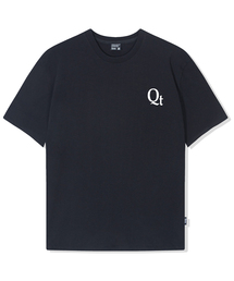 QUTON（ク―トン）の「スモールQTオーバーサイズヘビーハーフTシャツ_ブラック（Tシャツ/カットソー）」