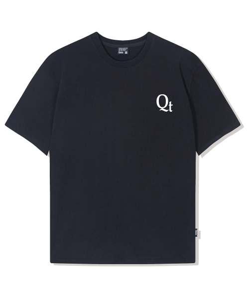 QUTON(ク―トン)の「スモールQTオーバーサイズヘビーハーフTシャツ_ブラック(Tシャツ/カットソー・メンズ・ブラック・1/2/3/4)」の2枚目の写真