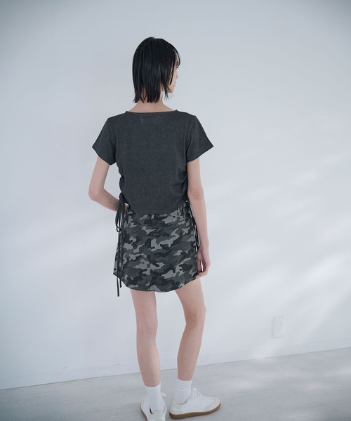 Nora Lily elle(ノラリリーエル)の「camouflage micro mini skirt(スカート・レディース・カーキ/グレー・FREE)」の14枚目の写真