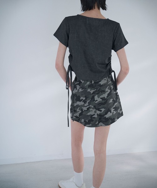 Nora Lily elle(ノラリリーエル)の「camouflage micro mini skirt(スカート・レディース・カーキ/グレー・FREE)」の21枚目の写真
