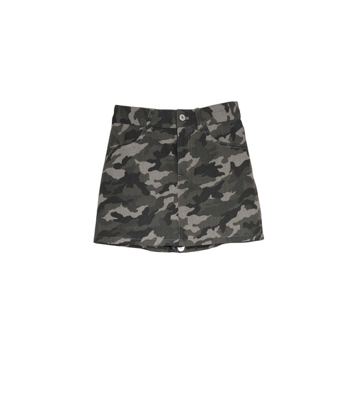 Nora Lily elle(ノラリリーエル)の「camouflage micro mini skirt(スカート・レディース・カーキ/グレー・FREE)」の15枚目の写真