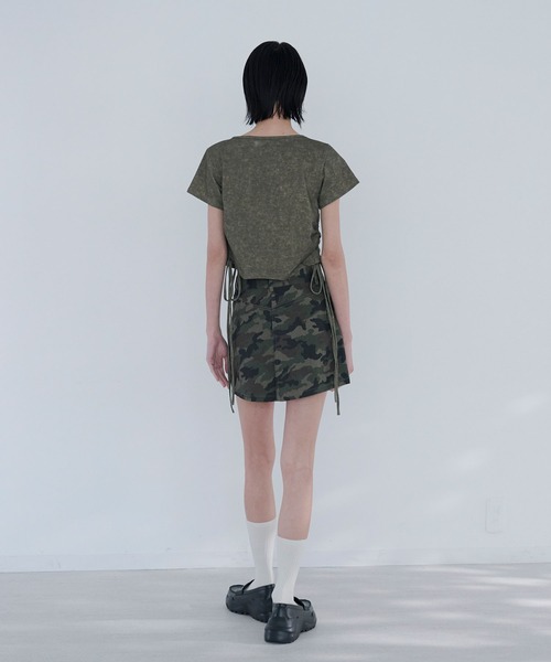 Nora Lily elle(ノラリリーエル)の「camouflage micro mini skirt(スカート・レディース・カーキ/グレー・FREE)」の9枚目の写真