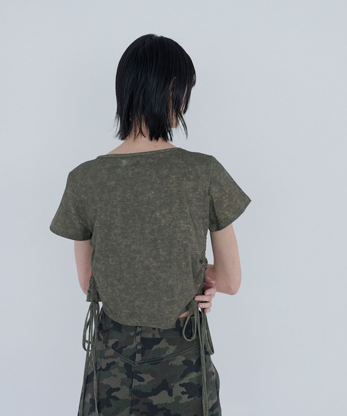 Nora Lily elle(ノラリリーエル)の「camouflage micro mini skirt(スカート・レディース・カーキ/グレー・FREE)」の12枚目の写真
