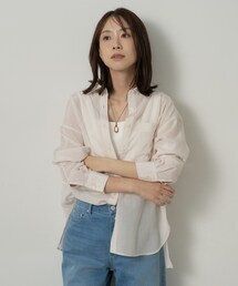 【秋羽織り/肌に張り付きにくい】シルキータッチシアーシャツ