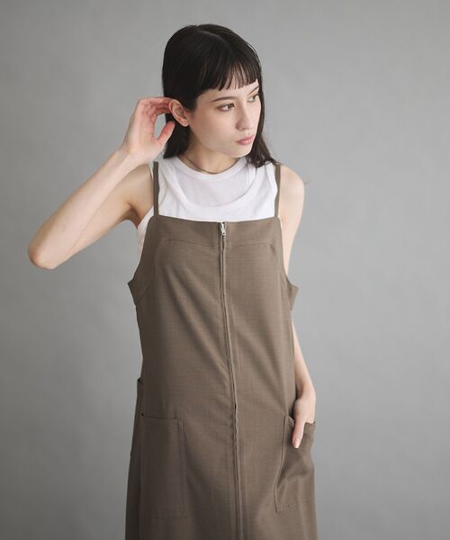GARAGE OF GOOD CLOTHING（ガレージオブグッドクロージング）の「ZIP開きジャンパースカート（ジャンパースカート・レディース・カーキ・FREE）」の16枚目の写真
