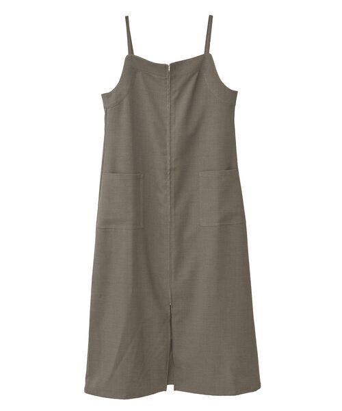 GARAGE OF GOOD CLOTHING（ガレージオブグッドクロージング）の「ZIP開きジャンパースカート（ジャンパースカート・レディース・カーキ・FREE）」の2枚目の写真