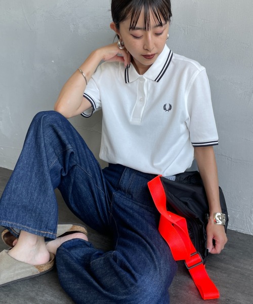 FRED PERRY（フレッドペリー）の「[FRED PERRY/フレッドペリー] ツインティップライン ワンポイントロゴ刺繍ポロシャツ G3600（ポロシャツ・レディース・ライトグリーン/ホワイト・10）」の22枚目の写真