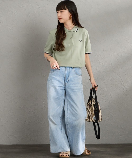 FRED PERRY（フレッドペリー）の「[FRED PERRY/フレッドペリー] ツインティップライン ワンポイントロゴ刺繍ポロシャツ G3600（ポロシャツ・レディース・ライトグリーン/ホワイト・10）」の20枚目の写真