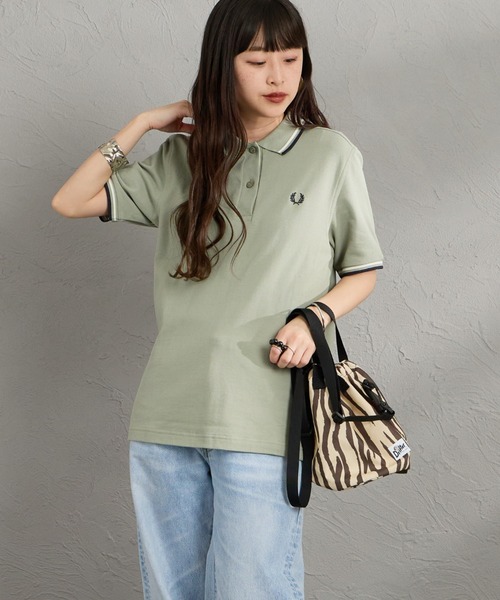 FRED PERRY（フレッドペリー）の「[FRED PERRY/フレッドペリー] ツインティップライン ワンポイントロゴ刺繍ポロシャツ G3600（ポロシャツ・レディース・ライトグリーン/ホワイト・10）」の10枚目の写真