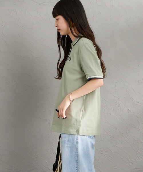 FRED PERRY（フレッドペリー）の「[FRED PERRY/フレッドペリー] ツインティップライン ワンポイントロゴ刺繍ポロシャツ G3600（ポロシャツ・レディース・ライトグリーン/ホワイト・10）」の11枚目の写真