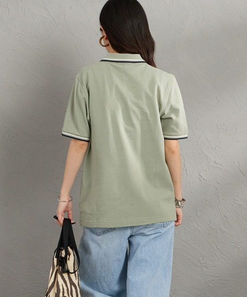 FRED PERRY（フレッドペリー）の「[FRED PERRY/フレッドペリー] ツインティップライン ワンポイントロゴ刺繍ポロシャツ G3600（ポロシャツ・レディース・ライトグリーン/ホワイト・10）」の12枚目の写真