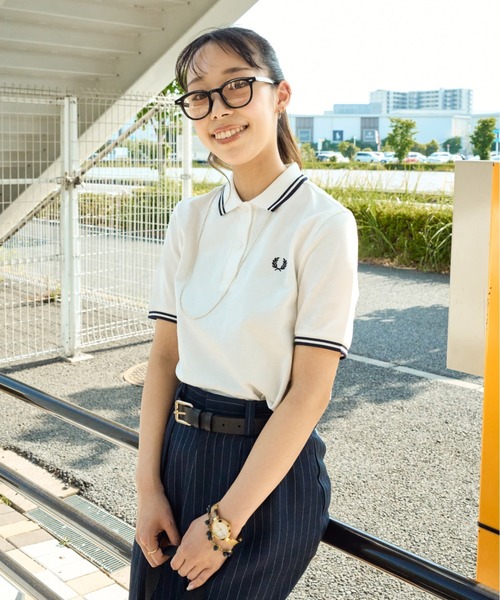 FRED PERRY（フレッドペリー）の「[FRED PERRY/フレッドペリー] ツインティップライン ワンポイントロゴ刺繍ポロシャツ G3600（ポロシャツ・レディース・ライトグリーン/ホワイト・10）」の21枚目の写真