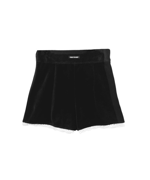 HONEY MI HONEY（ハニーミーハニー）の「velour lace short pants（その他パンツ・レディース・チャコールグレー/ブラック/ピンク・FREE）」の2枚目の写真