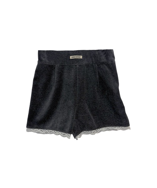 HONEY MI HONEY（ハニーミーハニー）の「velour lace short pants（その他パンツ・レディース・チャコールグレー/ブラック/ピンク・FREE）」の7枚目の写真