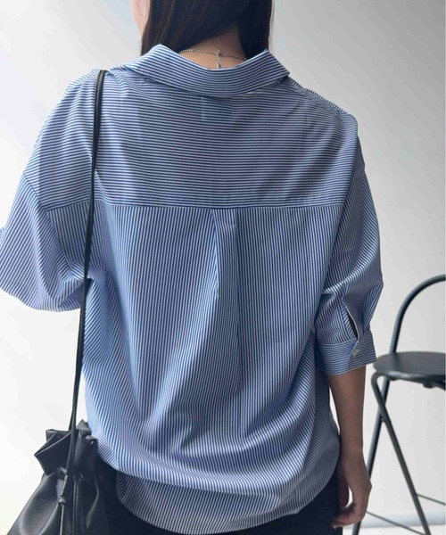 AS KNOW AS plus(アズノゥアズプラス)の「◯袖タックデザイン 7分袖シャツブラウス(シャツ/ブラウス・レディース・ホワイト系/ネイビー系/ブルー系・FREE)」の22枚目の写真