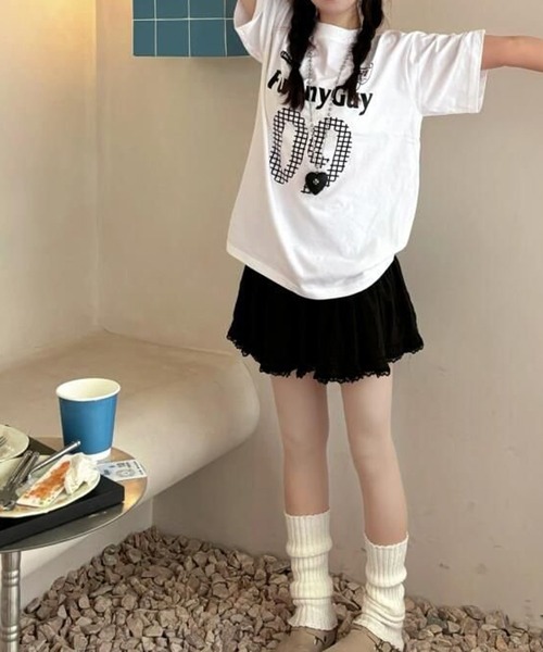 MEMECLE(メメクル)の「【 MEMECLE / メメクル 】ナンバリングロゴ オーバーT(Tシャツ/カットソー・レディース・ホワイト・MEDIUM/SMALL)」の2枚目の写真