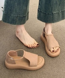 アンクルストラップサンダル厚底シューズ夏