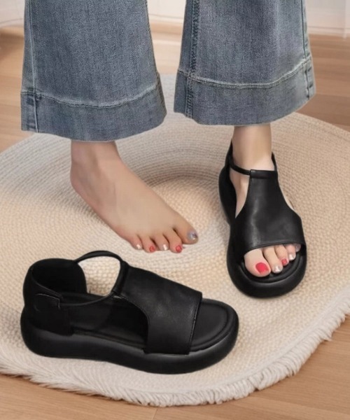Miniministore(ミニミニストア)の「アンクルストラップサンダル厚底シューズ夏(サンダル・レディース・アイボリー/ブラック/ブラウン/ピンクベージュ・22.5cm/23.0cm/23.5cm/24.0cm/24.5cm)」の5枚目の写真