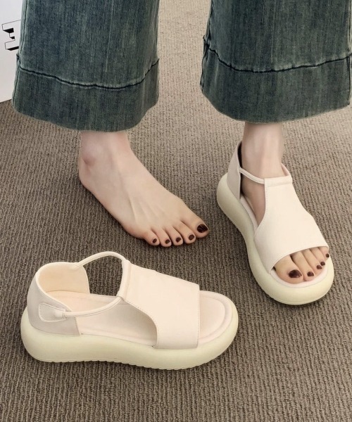 Miniministore(ミニミニストア)の「アンクルストラップサンダル厚底シューズ夏(サンダル・レディース・アイボリー/ブラック/ブラウン/ピンクベージュ・22.5cm/23.0cm/23.5cm/24.0cm/24.5cm)」の10枚目の写真