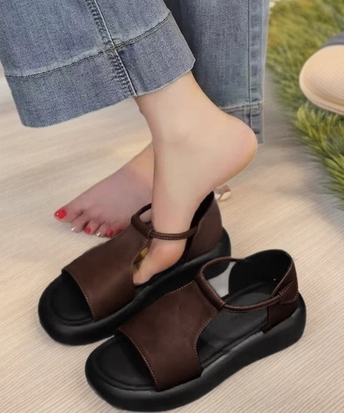 Miniministore(ミニミニストア)の「アンクルストラップサンダル厚底シューズ夏(サンダル・レディース・アイボリー/ブラック/ブラウン/ピンクベージュ・22.5cm/23.0cm/23.5cm/24.0cm/24.5cm)」の18枚目の写真
