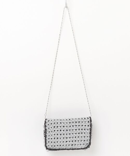 MAISON mou（メゾンムー）の「【Swaraj/スワラージ】手編みのメタリックマクラメ・ポシェット（ショルダーバッグ・レディース・ブラック/シルバー/ピンクゴールド・FREE）」の4枚目の写真