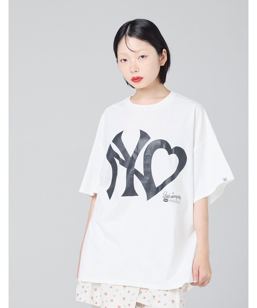 Little sunny bite(リトルサニーバイト)の「【8】【it】【Little Sunny Bite】NY logo big tee(Tシャツ/カットソー・レディース・ピンク/ホワイト/ネイビー・MEDIUM/SMALL)」の1枚目の写真