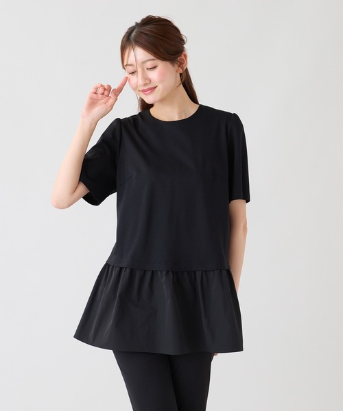 Rose Tiara(ローズティアラ)の「【接触冷感】バックリボンチュニックカットソー(Tシャツ/カットソー・レディース・ブラック/レッド・42/38/46)」の3枚目の写真