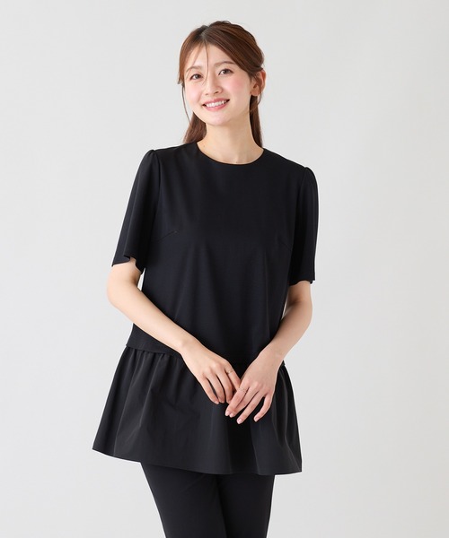 Rose Tiara(ローズティアラ)の「【接触冷感】バックリボンチュニックカットソー(Tシャツ/カットソー・レディース・ブラック/レッド・42/38/46)」の4枚目の写真