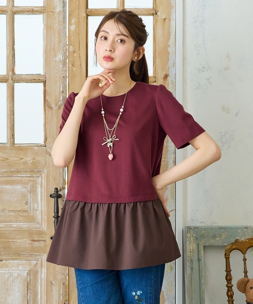 Rose Tiara(ローズティアラ)の「【接触冷感】バックリボンチュニックカットソー(Tシャツ/カットソー・レディース・ブラック/レッド・42/38/46)」の8枚目の写真