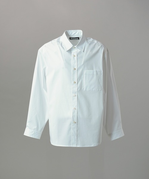 MAISON SPECIAL（メゾンスペシャル）の「《UNISEX》High Count Cotton Prime-Over Long Sleeve Shirt/ハイカウントコットンプライムオーバーロングスリーブシャツ【MAISON SPECIAL/メゾンスペシャル】（シャツ/ブラウス・メンズ・チャコールグレー/ベージュ/サックスブルー/アイボリー/ホワイト・1/2/0）」の2枚目の写真