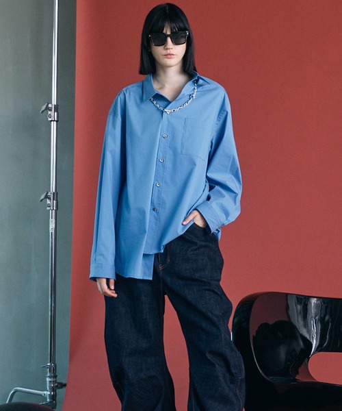 MAISON SPECIAL（メゾンスペシャル）の「《UNISEX》High Count Cotton Prime-Over Long Sleeve Shirt/ハイカウントコットンプライムオーバーロングスリーブシャツ【MAISON SPECIAL/メゾンスペシャル】（シャツ/ブラウス・メンズ・チャコールグレー/ベージュ/サックスブルー/アイボリー/ホワイト・1/2/0）」の15枚目の写真