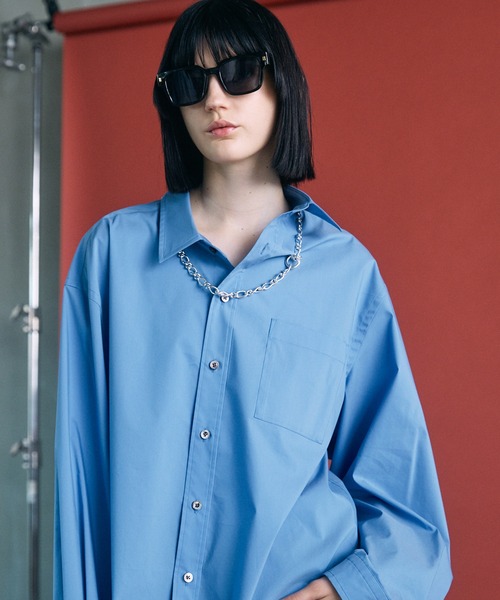 MAISON SPECIAL（メゾンスペシャル）の「《UNISEX》High Count Cotton Prime-Over Long Sleeve Shirt/ハイカウントコットンプライムオーバーロングスリーブシャツ【MAISON SPECIAL/メゾンスペシャル】（シャツ/ブラウス・メンズ・チャコールグレー/ベージュ/サックスブルー/アイボリー/ホワイト・1/2/0）」の18枚目の写真