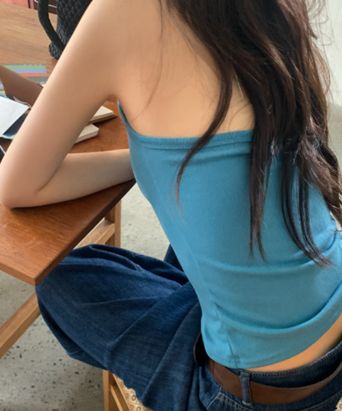 VIVID LADY（ビビッドレディー）の「フロントボタン ホルターネックトップス（Tシャツ/カットソー・レディース・チャコールグレー/ブルー/アイボリー/ブラック・FREE）」の14枚目の写真
