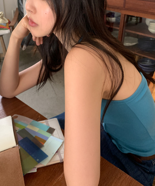 VIVID LADY（ビビッドレディー）の「フロントボタン ホルターネックトップス（Tシャツ/カットソー・レディース・チャコールグレー/ブルー/アイボリー/ブラック・FREE）」の15枚目の写真