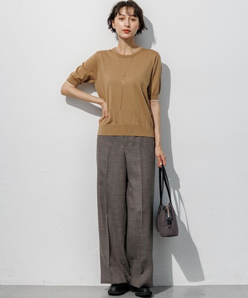23区(ニジュウサンク)の「BALLIクラシックウールクロス ワイドパンツ(その他パンツ・レディース・ダークブラウン系3/ライトグレー系3・36/38/40)」の14枚目の写真